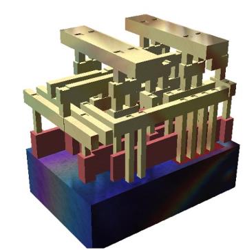 IC 芯片的 3D 剖面圖
