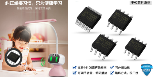 臺燈語音ic,語音提示芯片,家居語音報警芯片,NVC語音芯片